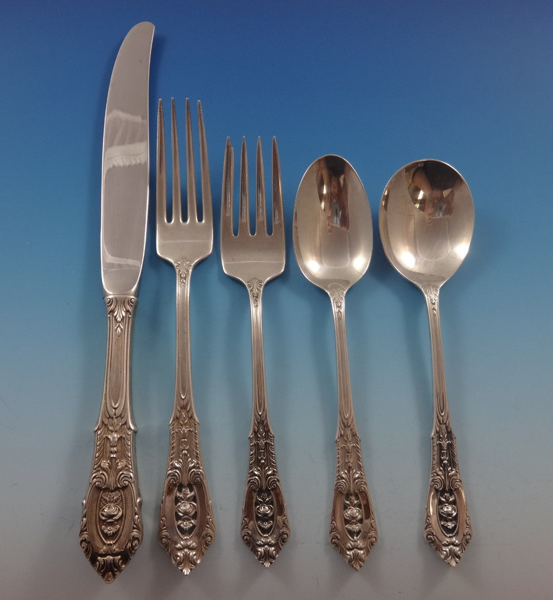 Rose Point by Wallace Sterling Silver Flatware Set For 12 Service