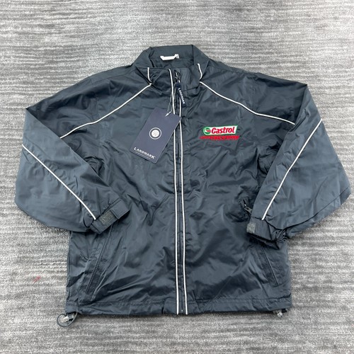 Castrol Raceway Windbreaker Jacket Size M Youth Racing Land Mark Black NWT