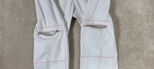 BCBGirls Womens Cargo Pants White Jeans Zipper Pockets Bottoms Size 8 Skater - Picture 20 of 24