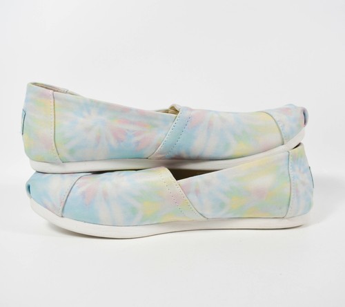 TOMS Earthwise Pastel Tie Dye Slip On Canvas Shoes Size 7.5 - Picture 4 of 7