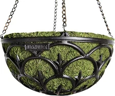 Black Hammer (80008 Somerset Round Metal Plant Hanger Basket with SuperMoss Line