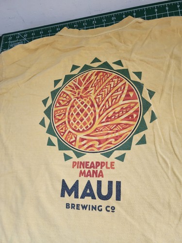 Camiseta grande Crazy Shirts para hombre teñida amarilla Maui Brewing Co piña maná brebaje - Imagen 7 de 8