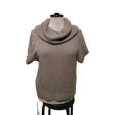 Witchery Beige Rib Knit Cowl Neck Short Sleev...