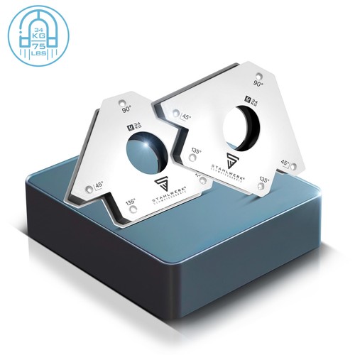 ACERO 2 × ángulo magnético ángulo de soldadura imán de soldadura 34 kg 75 lbs - Imagen 1 de 6