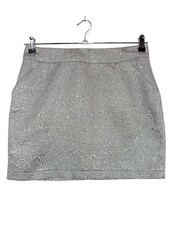 AMISU High Waist Rock Damen Rock Gr. DE 38 bronzefarben-hellgrau Elegant