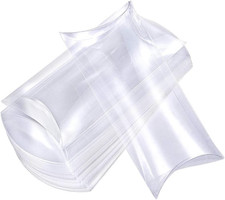 4.5X2.5X1 Clear Pillow Favor Box, 30 Packs for Candy Treat Gift Ideal for Wedd