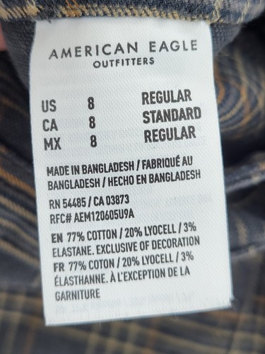 American Eagle Minirock Damen 8 braun kariert Skort Academia Schulmädchen - Bild 4 von 10