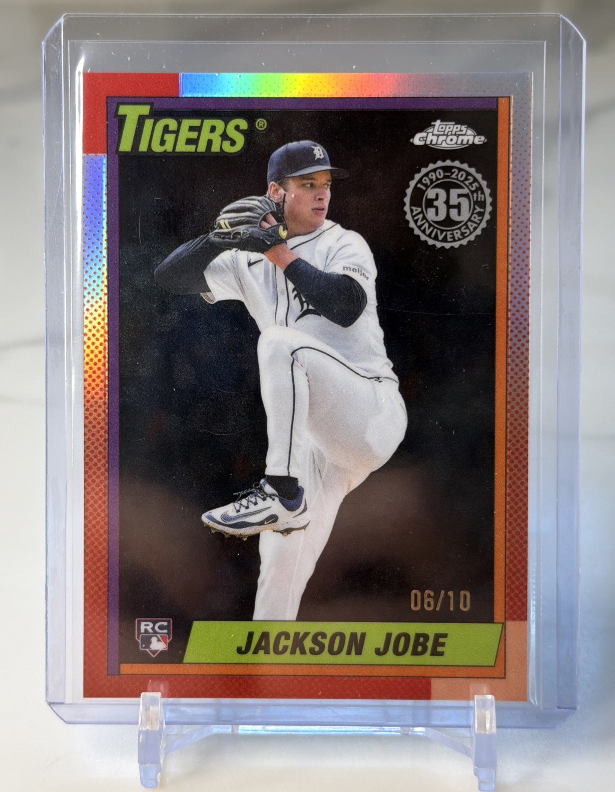 2025 Topps Chrome Update Jackson Jobe 35th Anniversary 1990 RC Black /10!! 🔥