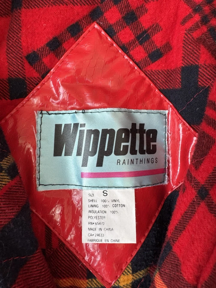 Vtg WIPPETTE RAINTHINGS Vinyl Insulated PURPLE RAINCOAT Removable Hood Sz Small - Image 3 of 4