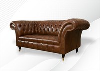 Chesterfield Sofa 2 Sitzer Polster Designer Couchen Sofas Garnitur Sofa #325 Neu