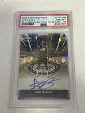 2025 TOPPS CHROME Sapphire AUTOGRAPH ISSUE ROOKIES ACE BAILEY Black PSA 10 POP 1