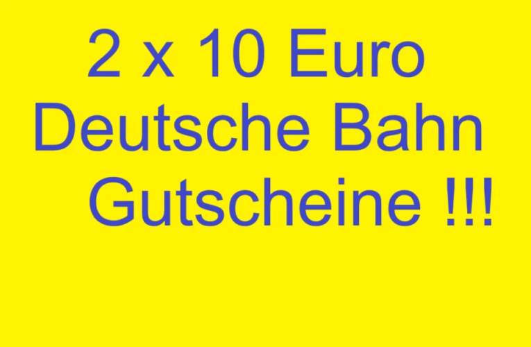 2 x Deutsche Bahn, 10€ DB Gutschein, Coupon, eCoupon, MBW 29,99 €