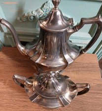 Wallace Silverplate Coffee Pot/Teapot & Sugar Bowl Set V570