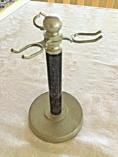 Vintage Metal Mens Shaving Brush Shaver Holder Stand 3 Prong
