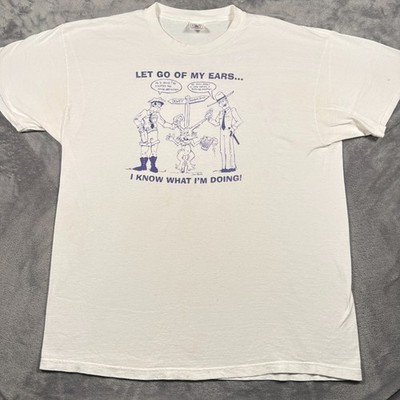Vintage Delta T-Shirt Mens XL White Let Go Of My Ears Dewey Beach Chris Pallace