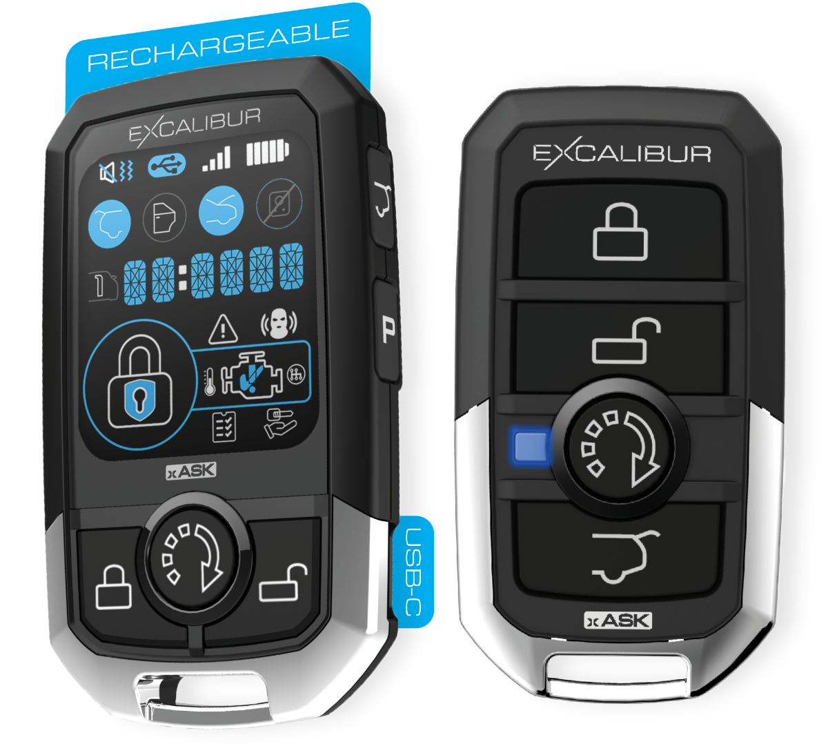 Omega Excalibur AL-1880-3D 2-Way Rechargeable Remote Starter W