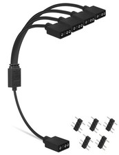 upHere 5V 3Pin ARGB Splitter Cable 1 Female to 4 Female 3 Pins Extension Connect