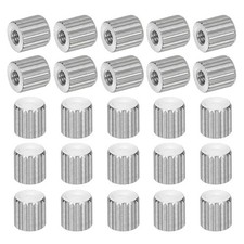 25pcs M2 Knurled Thumb Nuts Nickel Plated Flat Head Blind Hole D5mm x H5mm