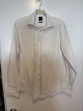 Daniel Hechter Men’s White Slim Fit Dress Shirt Button Down Stained – Clearance