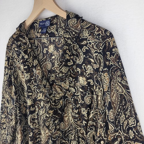 Blusa Vintage Venezia Jeans Seda Paisley Volantes Talla 22/24 2 Botones Fluido Boho - Imagen 5 de 12