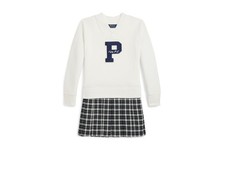 Polo Ralph Lauren Kids Letterman Fleece Sweatshirt Dress Toddler/Little Kid 
