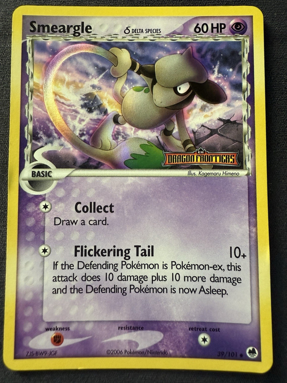Smeargle (Delta Species) 39/101 Pokemon Dragon Frontiers Reverse Holo LP