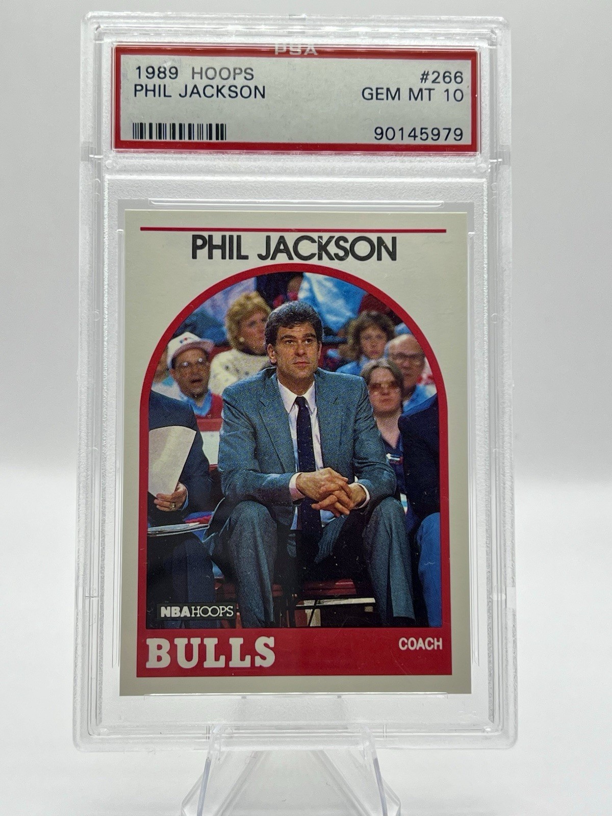 1989-90 Hoops Phil Jackson #266 Bulls PSA 10 NBA HOF