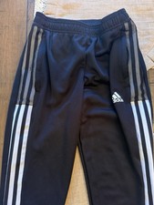 Adidas Boys 11-12Y Primegreen Pants black with stripe