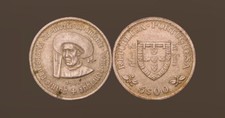 PORTUGAL 5 Escudos 1960 - Silver .650 - Henry the Navigator - XF+