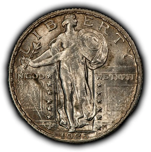 1925 25c Standing Liberty Silver Quarter - Luster - SKU-B5557