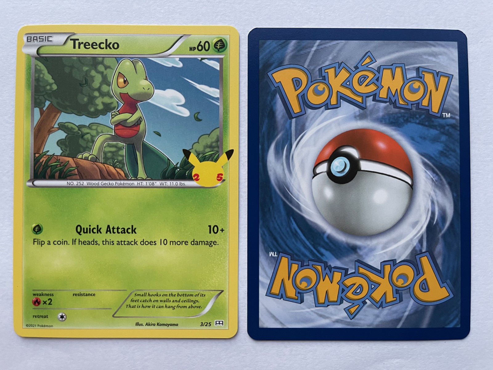 Pokemon TCG McDonald’s 2021 25th Anniversary Card 3/25 Treecko