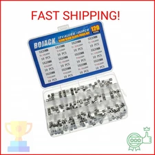 BOJACK 12 Values 120 pcs Slow Blow Glass Fuses Assortment Kit 5x20mm 250V T0.5A 