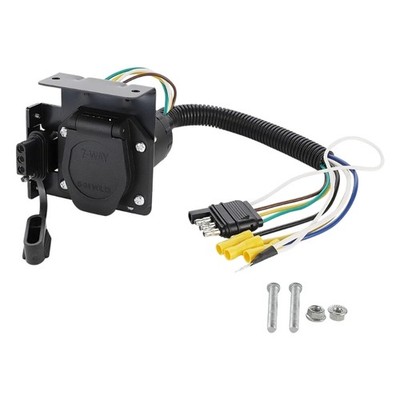 4 Way to 7 Way Trailer Wiring Adapter with Secure Connection for Vehicle Towing