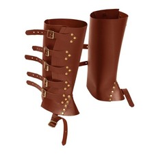 Medieval Greaves Boots Shoes Cover PU Leathers Leg Armor Gaiters Shoe Boot Cover