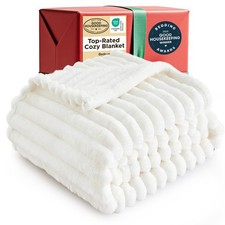 Bedsure GentleSoft White Throw Blanket for Couch - Cozy Blanket for Women, C...