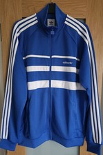 Image of Adidas Originals The First Track Top Men's in Blue and White Size M