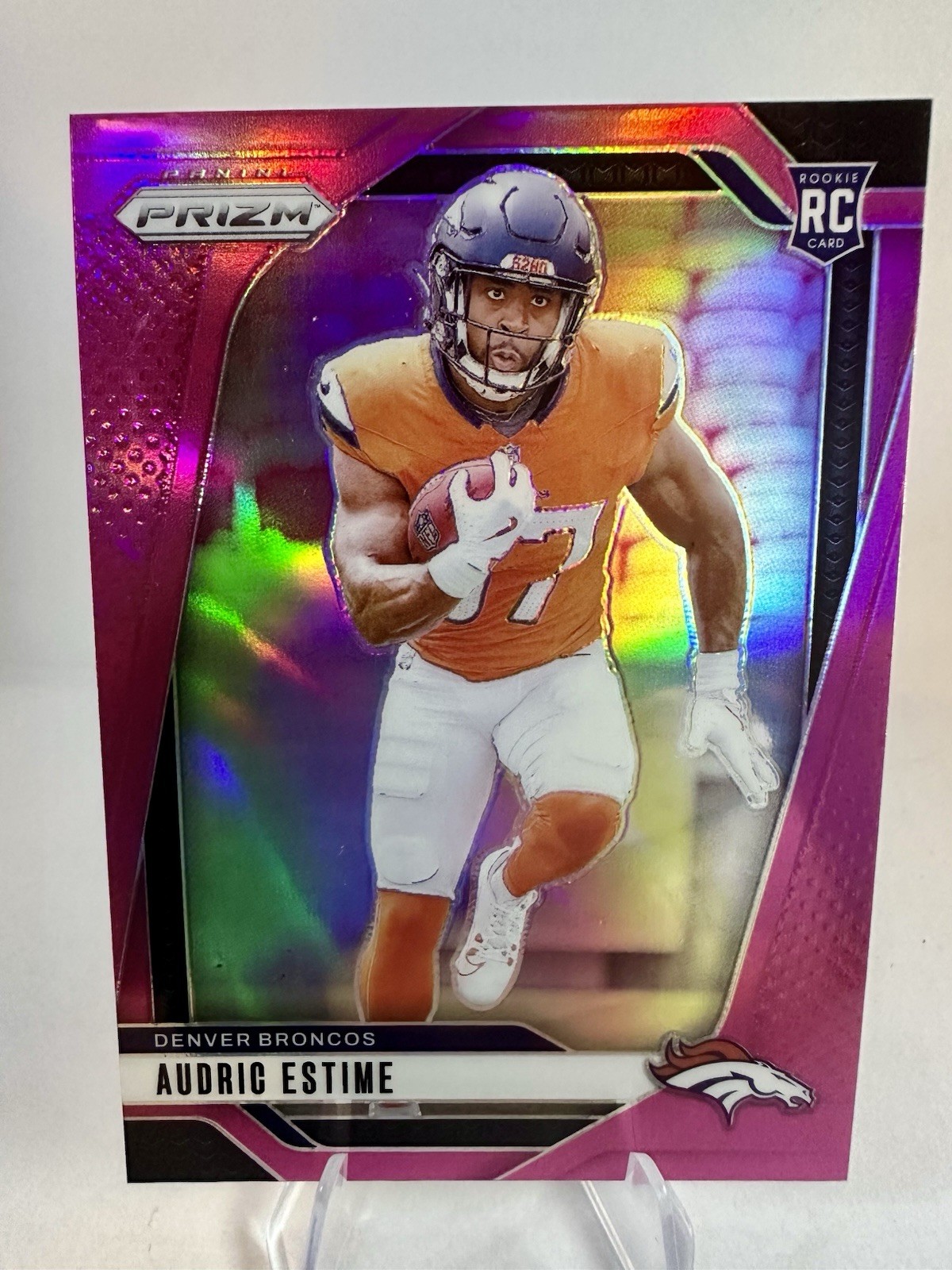 2024 Panini Prizm - Rookies Audric Estime #306 Pink Prizm (RC)