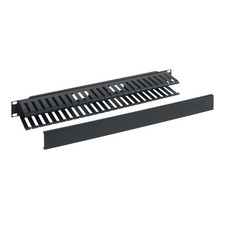 1U Finger Duct Cable Manager Panel with Cover, Plastic with Metal Back Frame,...