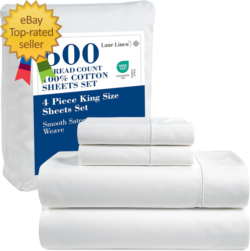 600 TC King Size Sheets Set 100% Mercerized Cotton Sheets King Size Fully