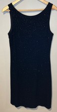 Coldwater Creek Black Glitter Sleeveless Sheath Dress Small Fully Lined USA