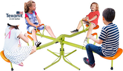 Teeter Totter Kids Seesaw, Outdoor Playground Equipment 360 Degrees Rotate All S