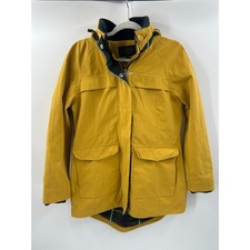 Pendleton Womens Small Rain Jacket Zip Up Hidden Hood Goldenrod Waterproof