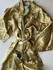 Golden Dragon Satin Kimono Robe Size Large