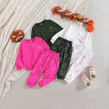 Girls Outfits  Sets Casual Tracksuit Long Sleeve Top And Pants Comfy Playwear