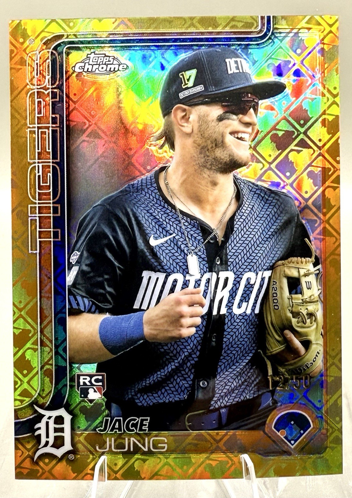 2025 Topps Chrome Image Variation Gold LOGO Refractor Jace Jung /50 Logo RC!