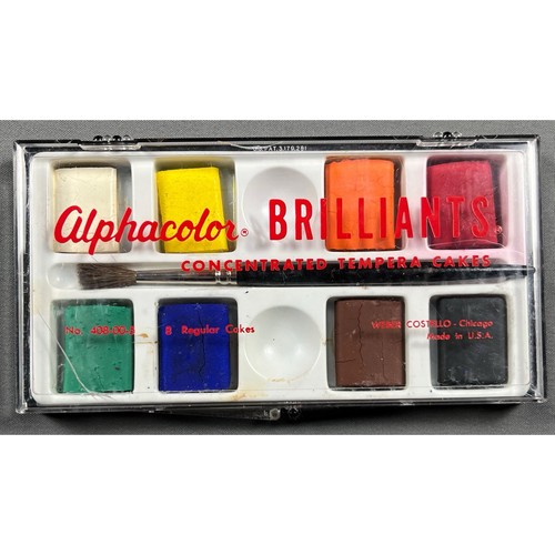 Vintage Weber Costello Alphacolor Brilliants Concentrated Tempera Cakes Made USA