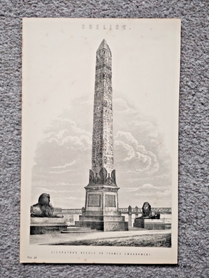 Kleopatras Nadel am Themseufer, London - antiker Druck - um 1890