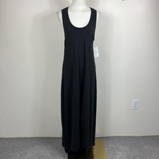 Halston Dress Womens Small Black Tank Maxi Travel Summer Minimalist