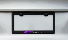Purple E Ray Corvette E-RAY Black Metal License Plate Frame Holder PREMIUM