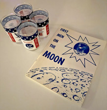 Apollo 11 NASA Moon Landing Memorabilia Lot Glasses Set  Historic Portfolio
